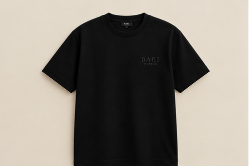 T-shirt noir, vue de face [couleur:Noir]