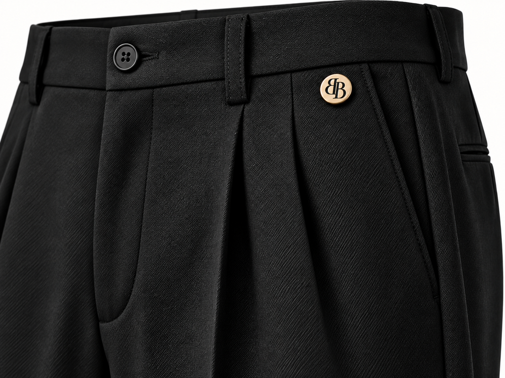 Pantalon droit à pinces noir