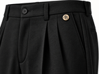 Pantalon droit à pinces noir