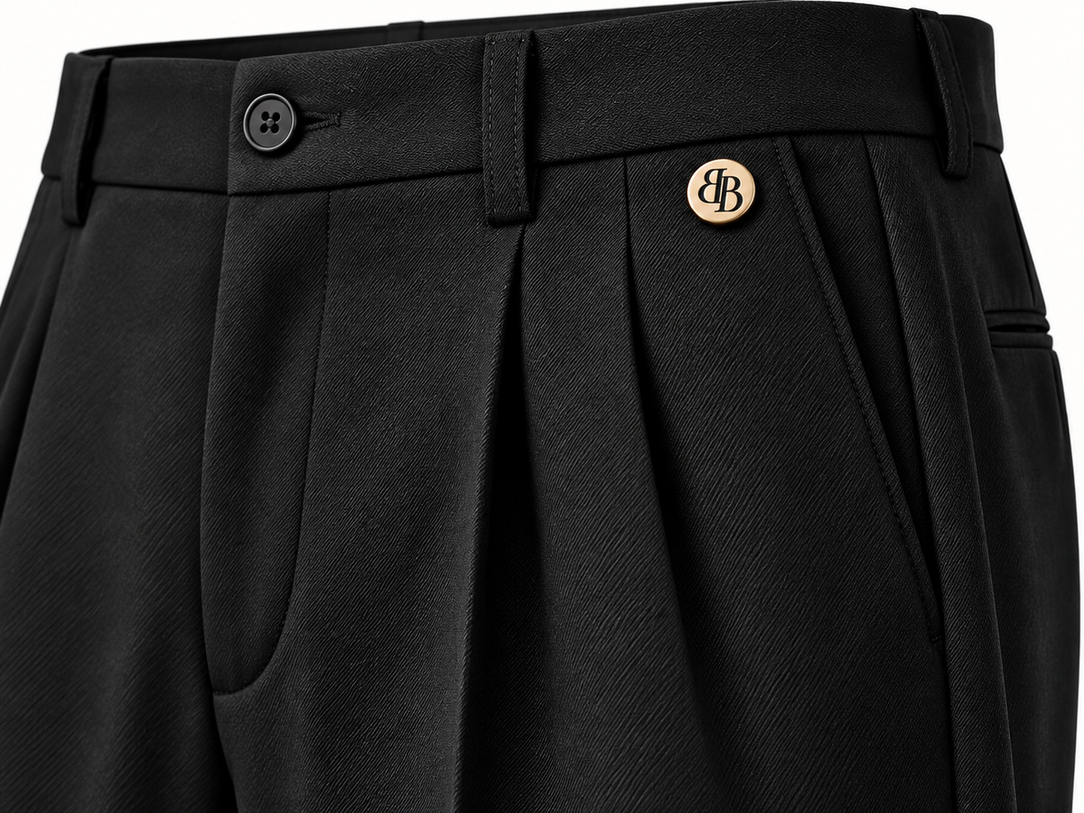Pantalon droit à pinces noir