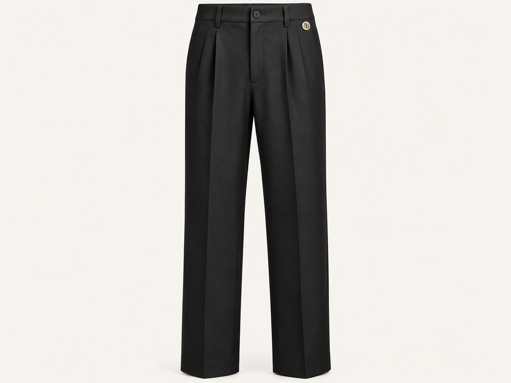 Pantalon droit à pinces noir