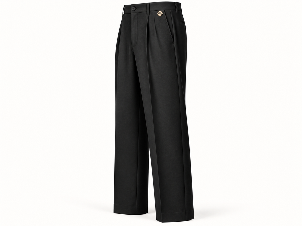 Pantalon droit à pinces noir